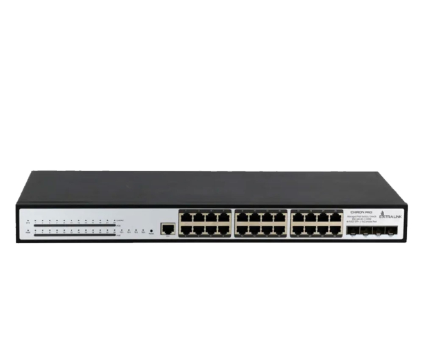 ExtraLink Chiron Pro PoE 24x RJ45 1000Mb/s PoE 4x SFP+ L3 370W - 1544069 - zdjęcie
